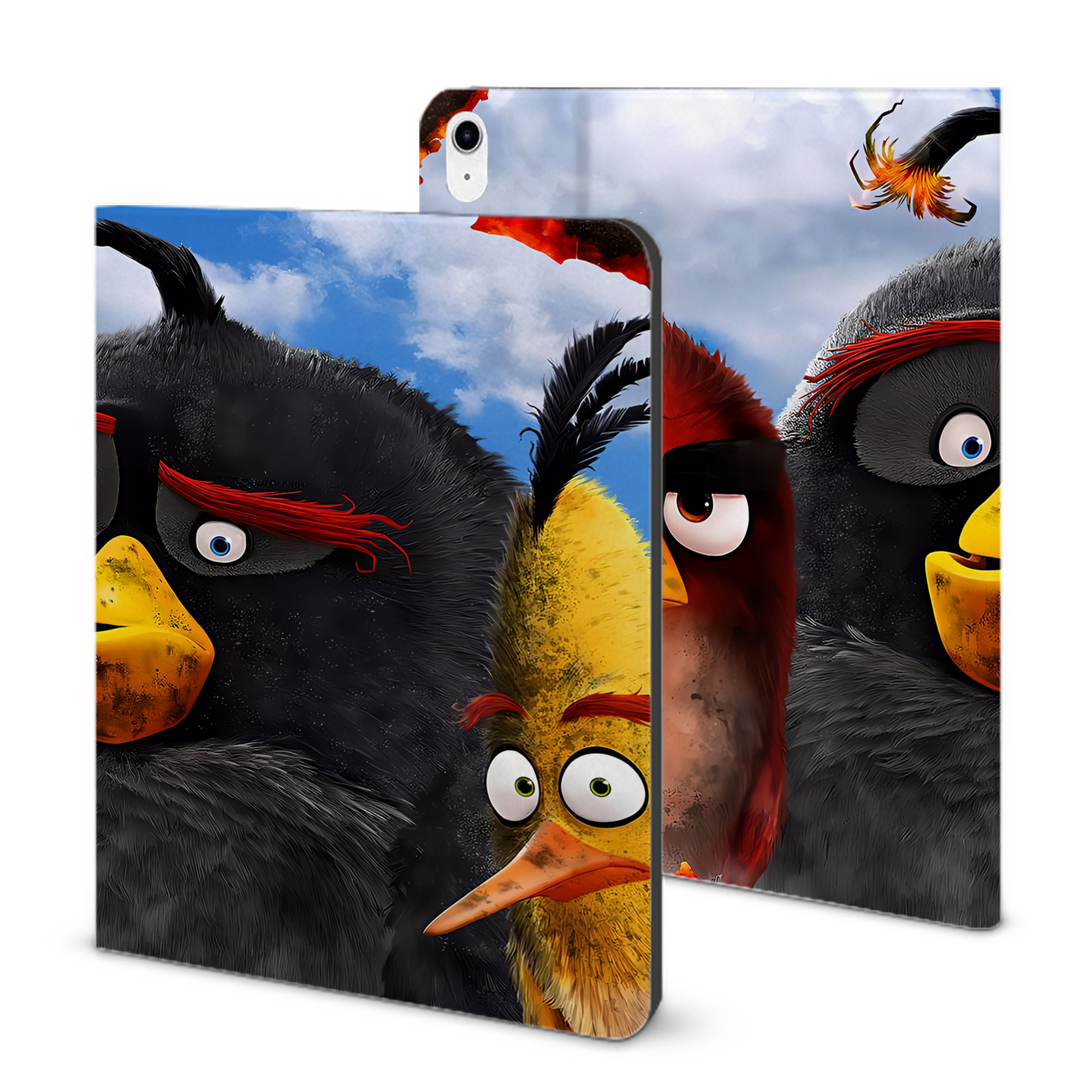 （画像用） Angry Birds アングリーバード IPad ケース ブック型 PUレザー TPU 耐衝撃 軽量 薄型 ペン収納なし 全面保護 IPad 各モデル対応